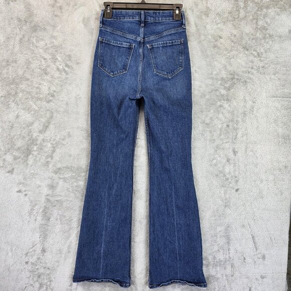 Old Navy Jeans Womens 0 Blue High Rise Flare Leg Stretch Denim Medium Wash Anza - Picture 8 of 12